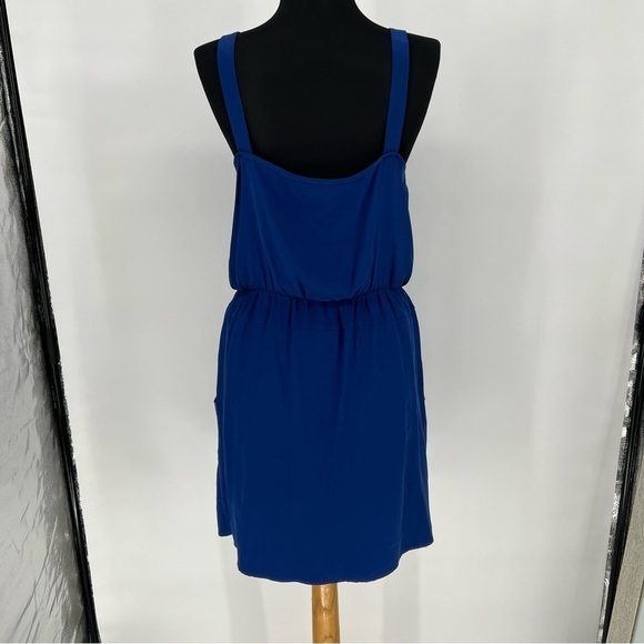 Amanda‎ Uprichard Cobalt Blue Button Front silk Dress - Picture 5 of 14